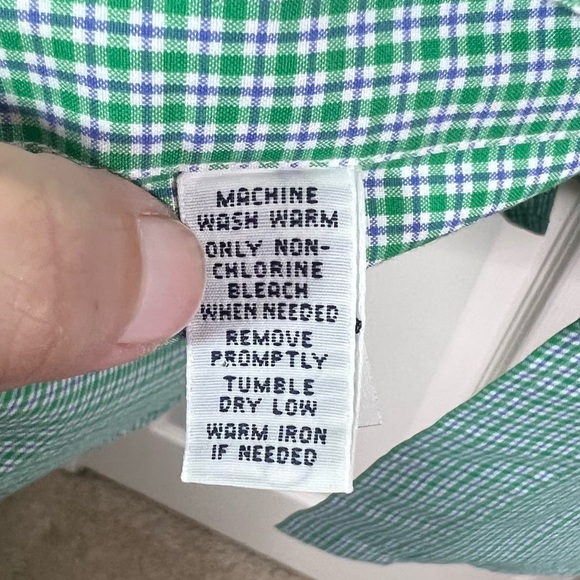 Ralph Lauren Classic Fit Plaid Long Sleeve Button Down Shirt Green Blue Sz 18 - Picture 9 of 10